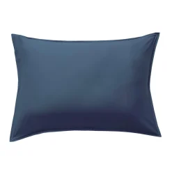 EMINZA Taie d'oreiller rectangulaire satin de bambou (50 x 70 cm) Sienna Bleu nuit Hot