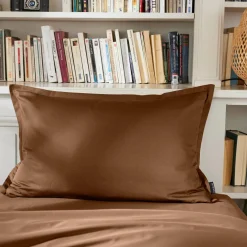 EMINZA Taie d'oreiller rectangulaire percale de coton (50 x 70 cm) Cali Marron Chocolat