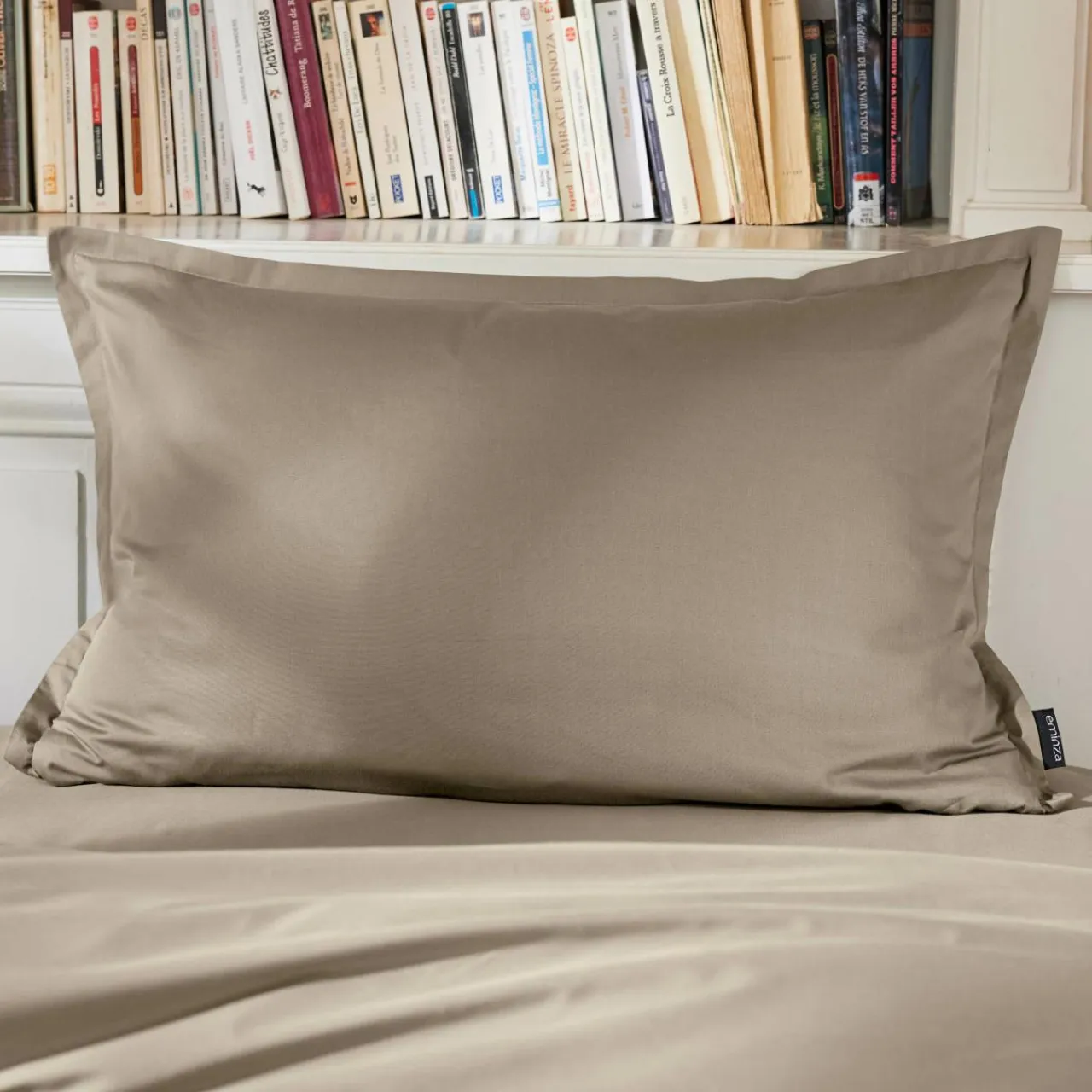 EMINZA Taie d'oreiller rectangulaire percale de coton (50 x 70 cm) Cali Taupe Outlet