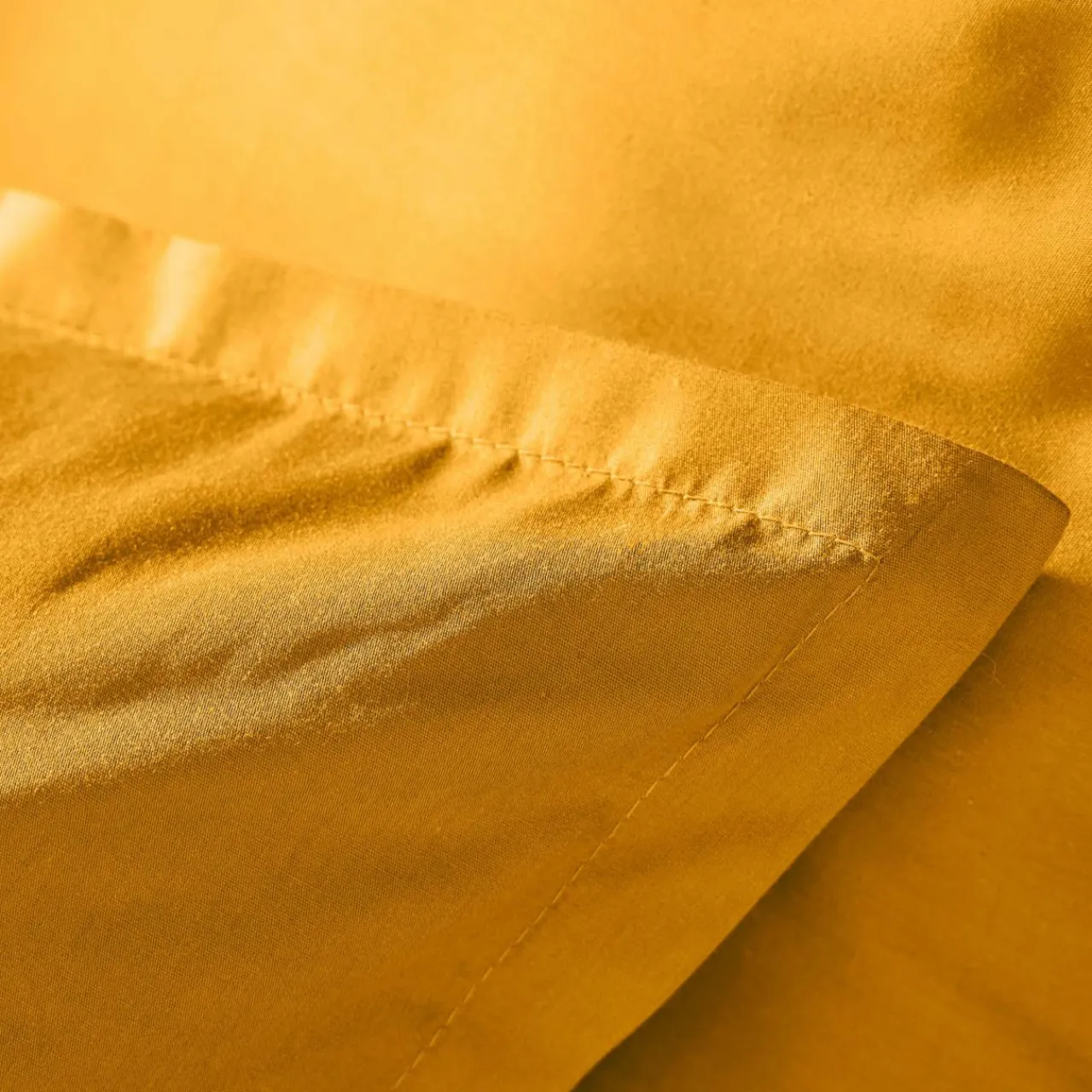 EMINZA Taie d'oreiller rectangulaire percale de coton (50 x 80 cm) Cali Jaune moutarde Discount