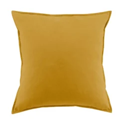 EMINZA Taie d'oreiller rectangulaire flanelle de coton (50 x 80 cm) Nina Jaune ocre New