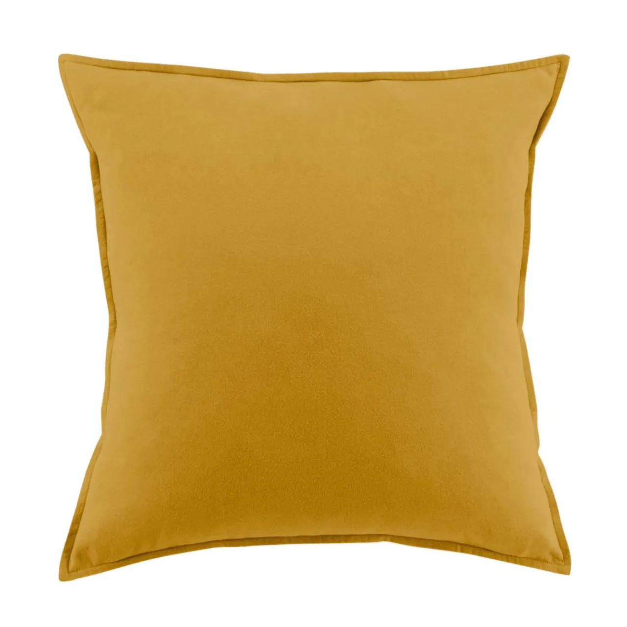 EMINZA Taie d'oreiller rectangulaire flanelle de coton (50 x 80 cm) Nina Jaune ocre New