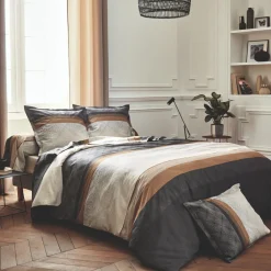 TRADILINGE Taie d'oreiller rectangulaire satin de coton (50 x 70 cm) Tiago e Noir Outlet