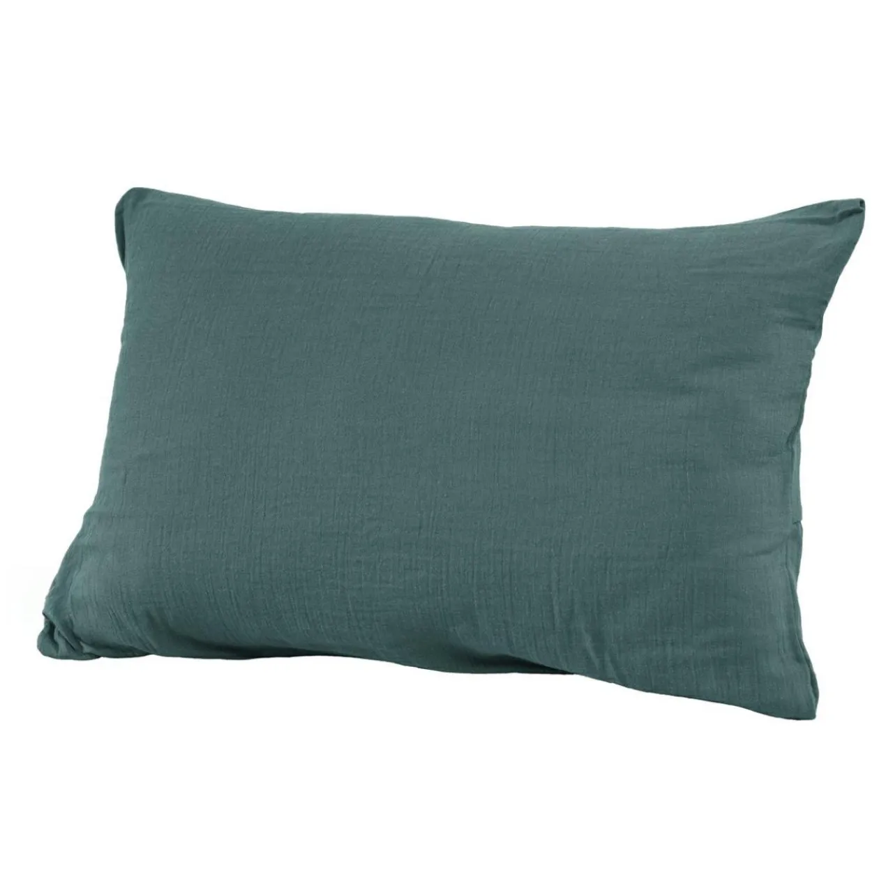 EMINZA Taie d'oreiller rectangulaire gaze de coton (50 x 80 cm) Gaïa Bleu canard Hot