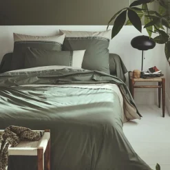 TRADILINGE Taie d'oreiller rectangulaire percale de coton (50 x 70 cm) Noa Vert kaki Sale