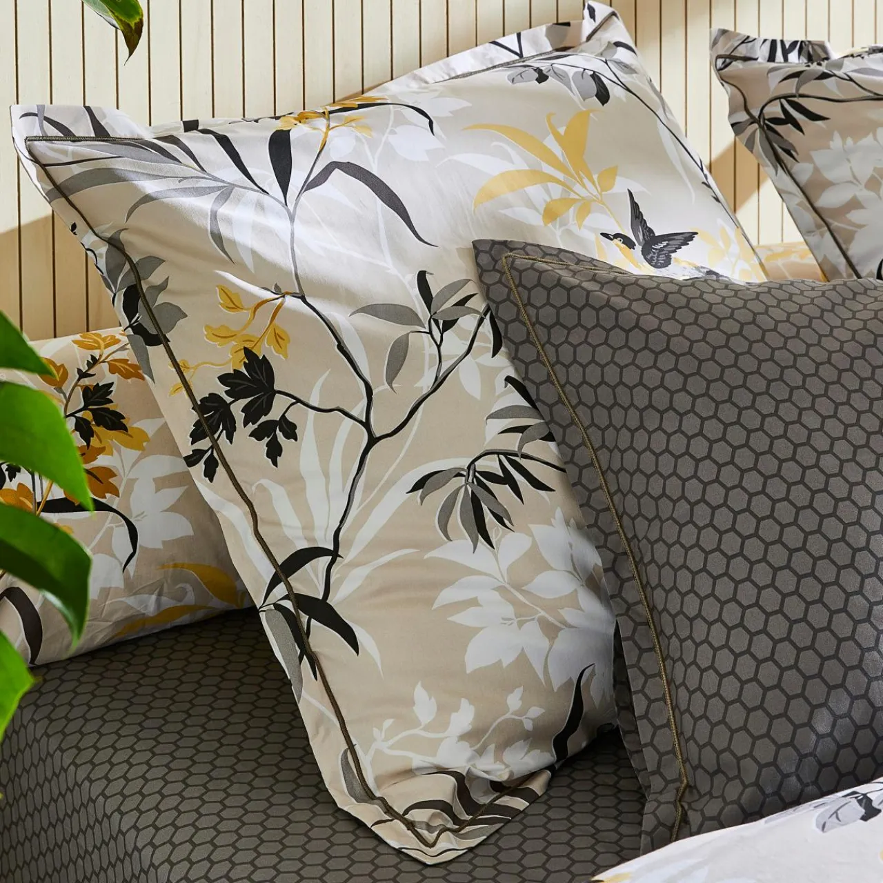 TRADILINGE Taie d'oreiller rectangulaire percale de coton (50 x 70 cm) Asia Beige Hot