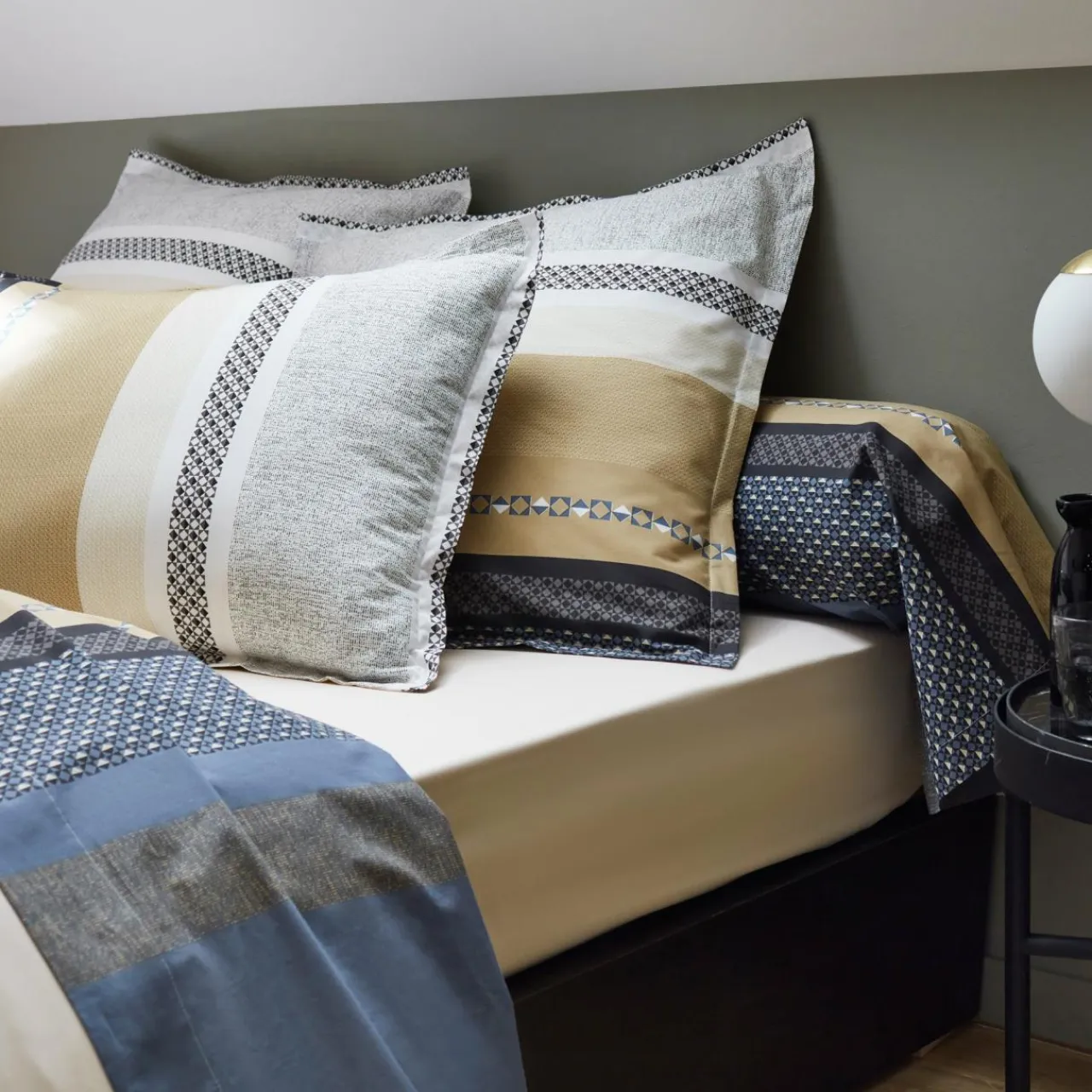 TRADILINGE Taie d'oreiller rectangulaire percale de coton (50 x 70 cm) Marlow e Gris Clearance