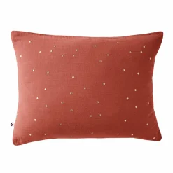 EMINZA Taie d'oreiller rectangulaire gaze de coton (50 x 70 cm) Gaïa Chic Terracotta Hot