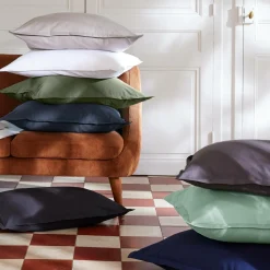 EMINZA Taie d'oreiller rectangulaire percale de coton (50 x 80 cm) Cali Bleu marine Sale