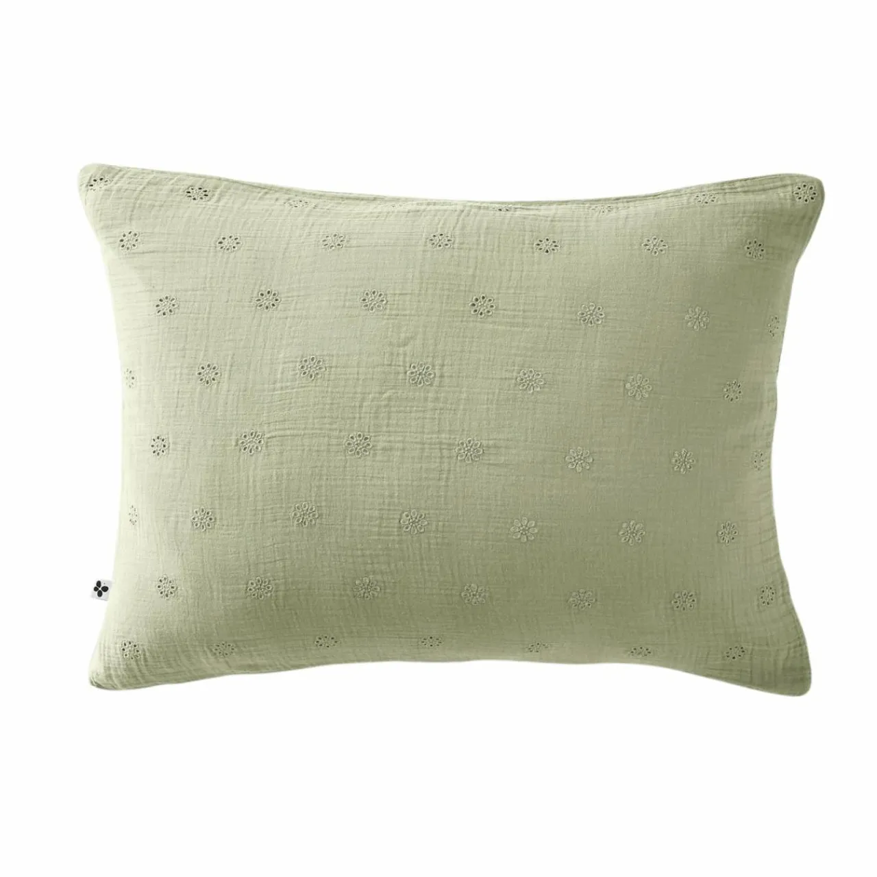 EMINZA Taie d'oreiller rectangulaire gaze de coton (50 x 70 cm) Gaïa Boho Vert tilleul Sale
