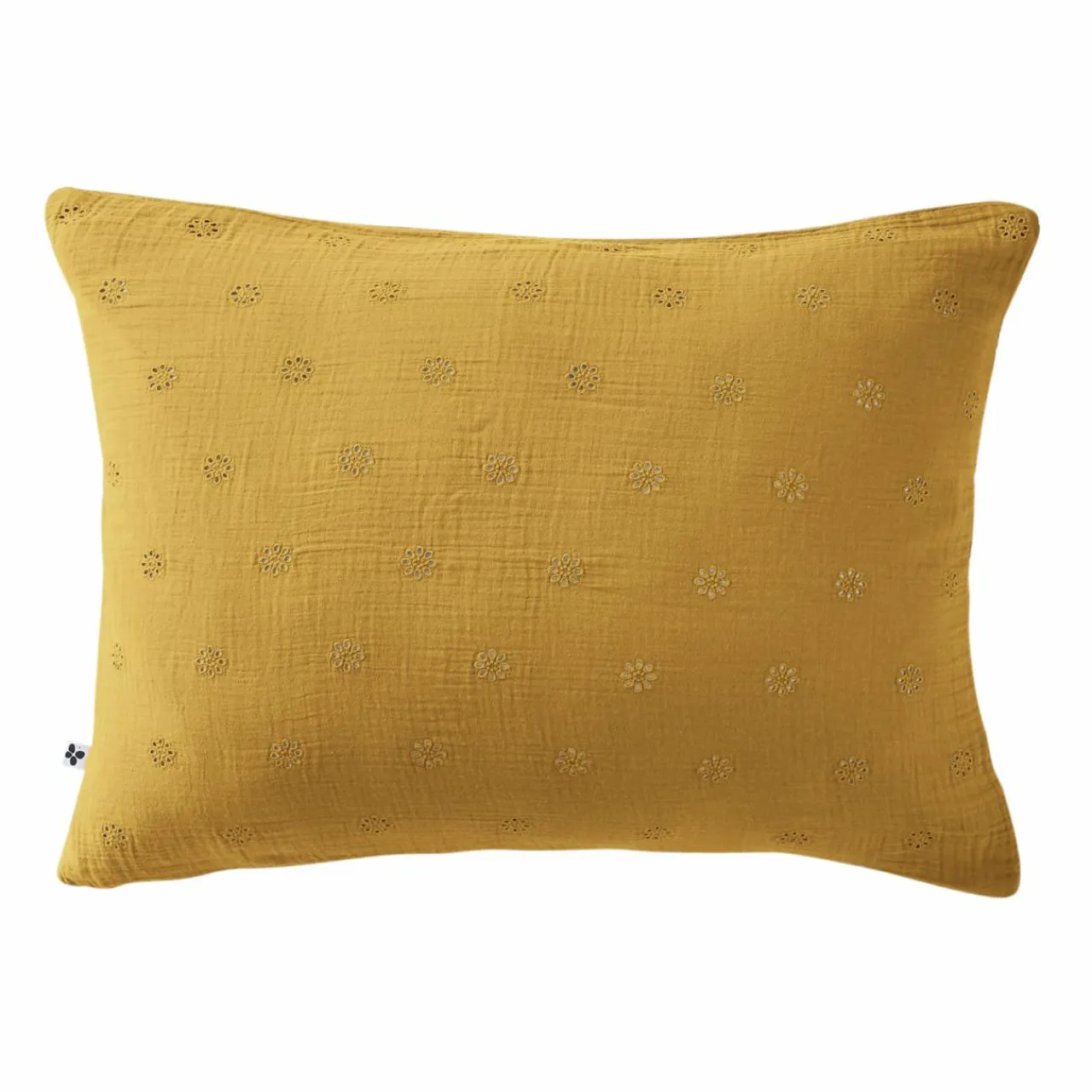 EMINZA Taie d'oreiller rectangulaire gaze de coton (50 x 70 cm) Gaïa Boho Jaune safran Discount