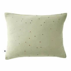 EMINZA Taie d'oreiller rectangulaire gaze de coton (50 x 70 cm) Gaïa Chic Vert tilleul