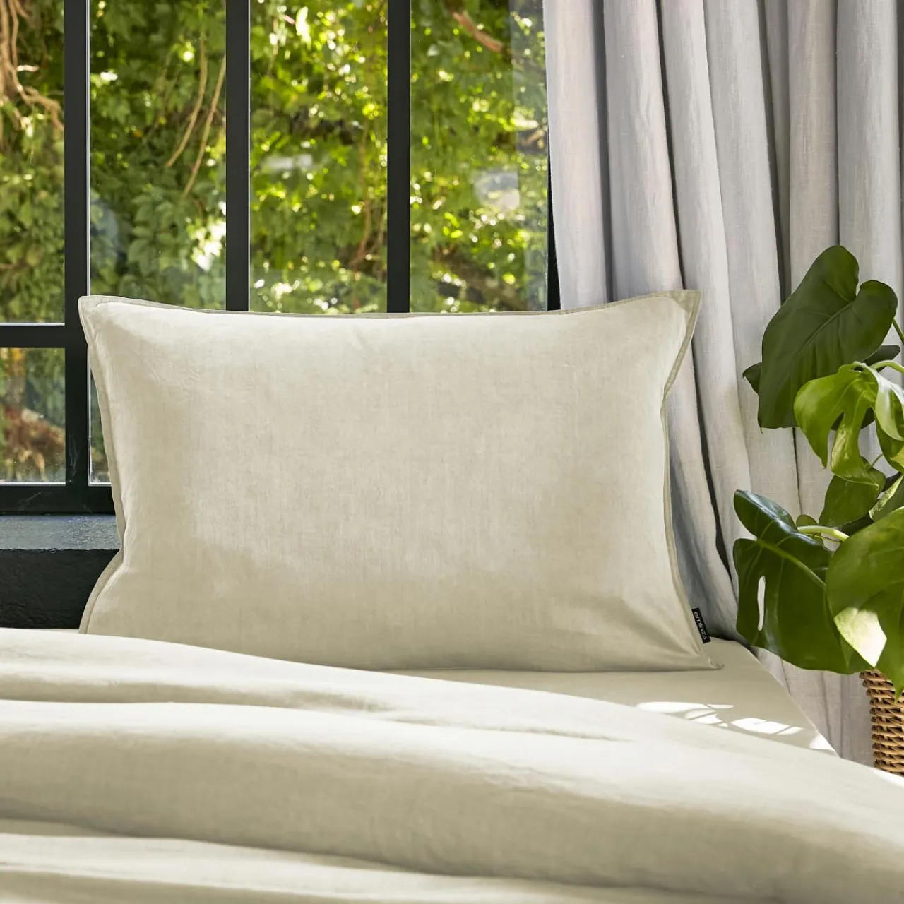 EMINZA Taie d'oreiller rectangulaire lyocell Tencel™ lavé (50 x 80 cm) Olivia pampa Beige Outlet