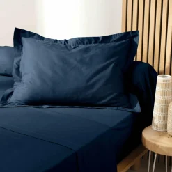 DOUCEUR D'INTERIEUR Taie d'oreiller rectangulaire coton bio (50 x 70 cm) Biolina Bleu nuit Best