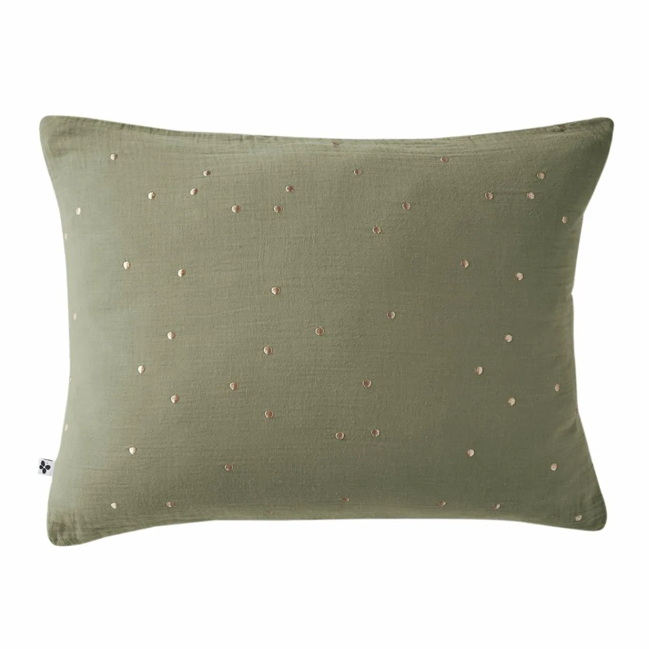 EMINZA Taie d'oreiller rectangulaire gaze de coton (50 x 70 cm) Gaïa Chic Vert romarin