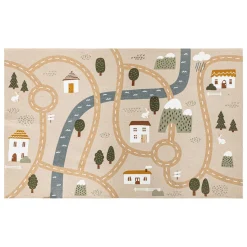 Atmosphera cru017dateur d'intu017drieur for kids Tapis antidérapant enfant coton (100 x 150 cm) Routes Multicolore Hot