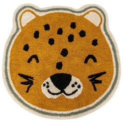 Atmosphera cru017dateur d'intu017drieur for kids Tapis antidérapant enfant coton (90 cm) Léopard Orange Sale