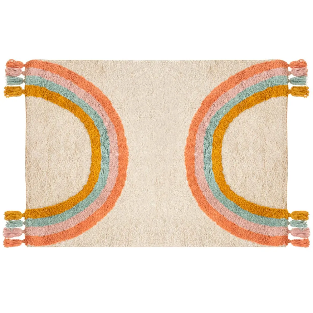 Atmosphera createur d'interieur for kids Tapis coton enfant (150 x 100 cm) Arc en ciel Multicolore Outlet