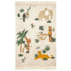 Atmosphera createur d'interieur for kids Tapis coton enfant (150 x 100 cm) Carte jungle Multicolore Outlet