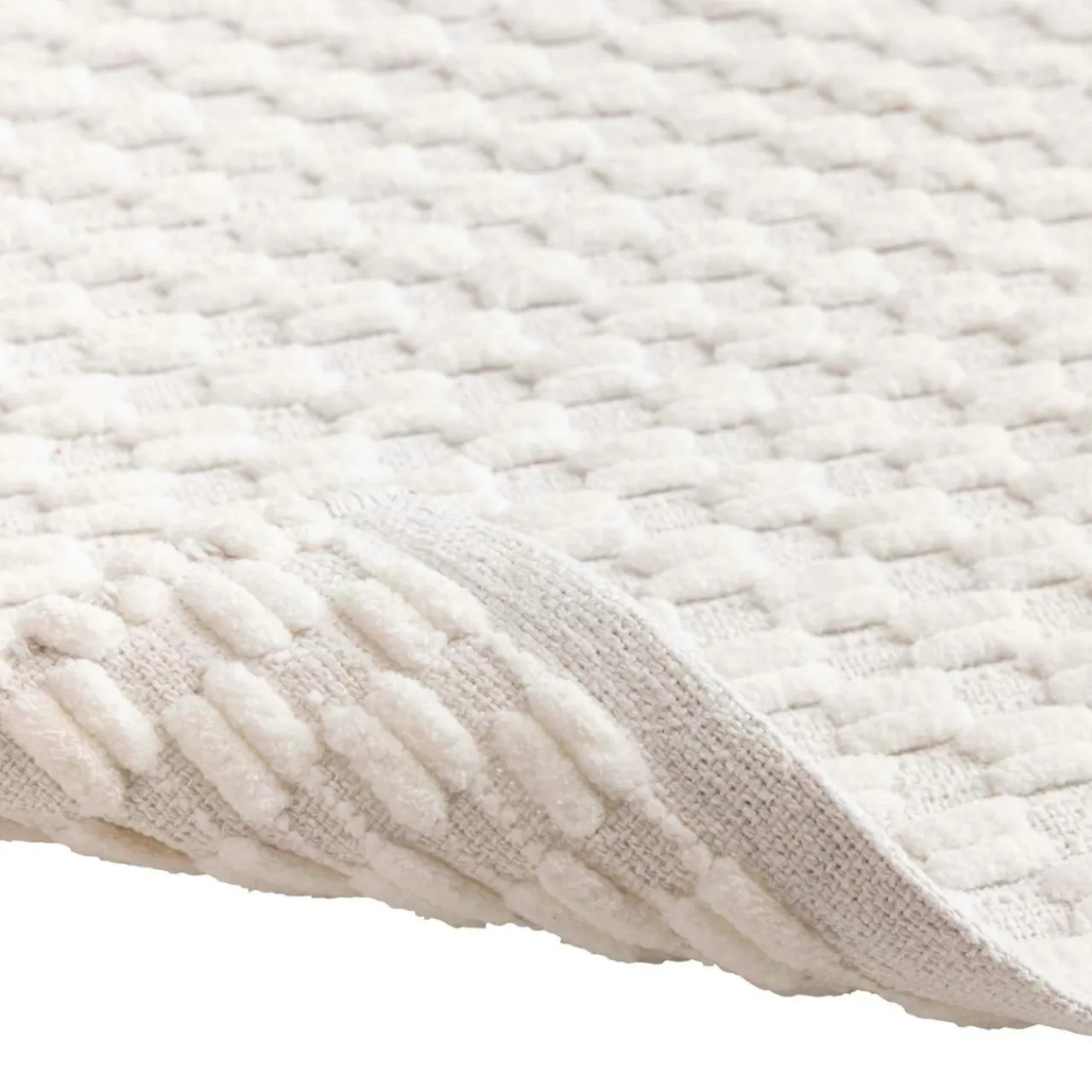 douceur d'intu017drieur Tapis de bain coton tissé (50 x 80 cm) Lois Beige Ecru Best