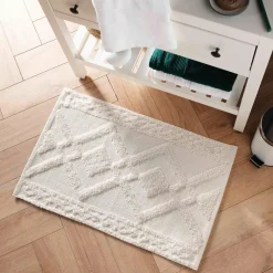 DOUCEUR D'INTERIEUR Tapis de bain coton (50 x 80 cm) Gladis Blanc Best