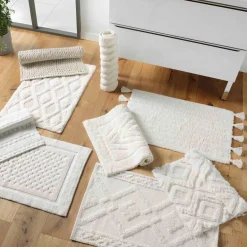 DOUCEUR D'INTERIEUR Tapis de bain coton (50 x 80 cm) Gladis Blanc Best