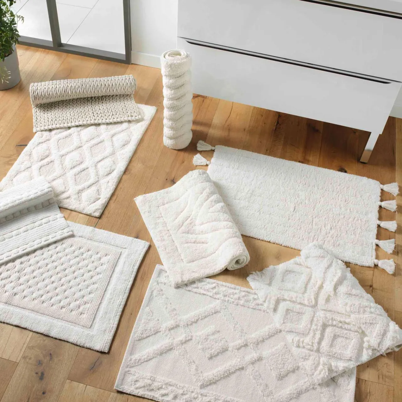 DOUCEUR D'INTERIEUR Tapis de bain coton (50 x 80 cm) Gladis Blanc Best