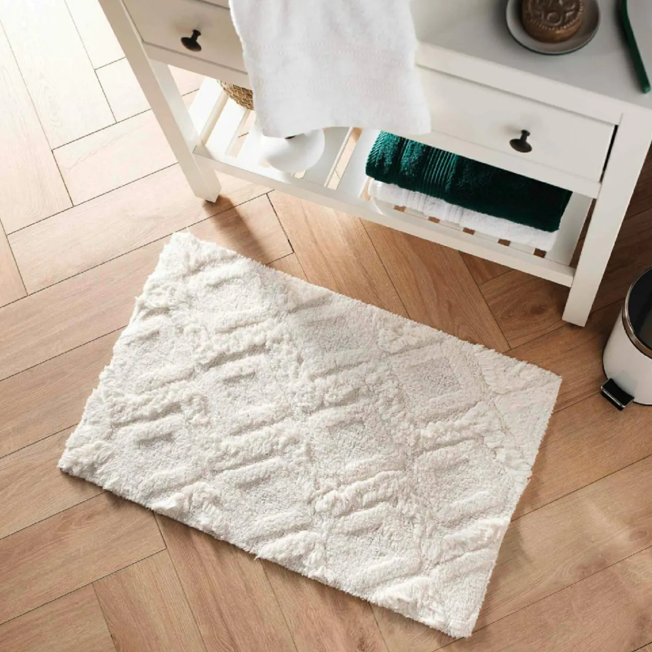 Douceur d'intu017drieur Tapis de bain coton (50 x 80 cm) Ikatis Blanc New