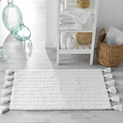 DOUCEUR D'INTERIEUR Tapis de bain coton (50 x 80 cm) Minatis Blanc Sale