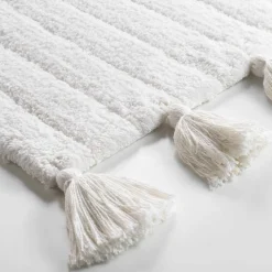DOUCEUR D'INTERIEUR Tapis de bain coton (50 x 80 cm) Minatis Blanc Sale