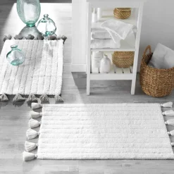 DOUCEUR D'INTERIEUR Tapis de bain coton (50 x 80 cm) Minatis Blanc Sale