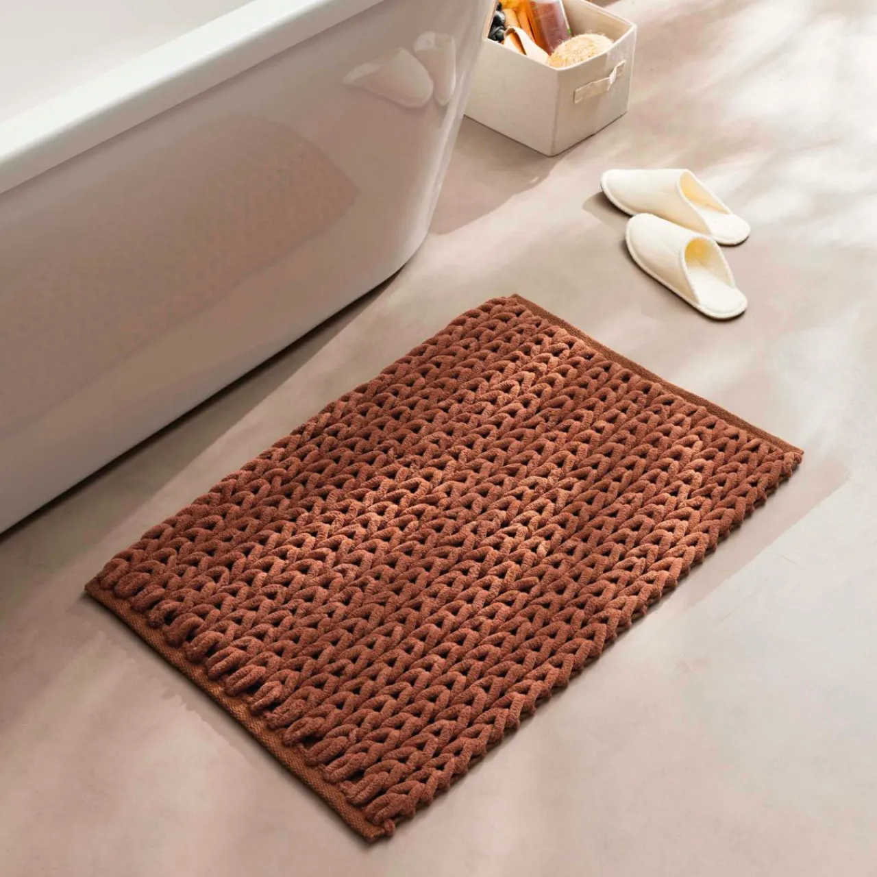 douceur d'intu017drieur Tapis de bain en coton (50 x 80 cm) Ariel Terracotta Discount