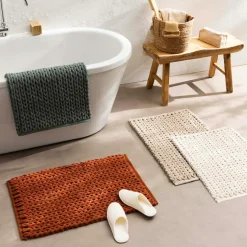 douceur d'intu017drieur Tapis de bain en coton (50 x 80 cm) Ariel Ecru Discount