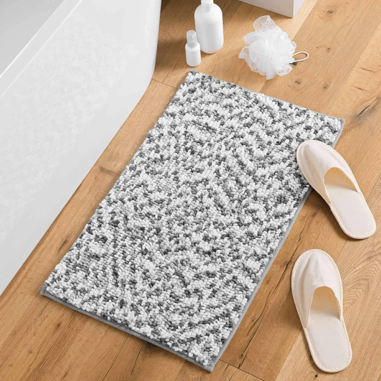 DOUCEUR D'INTERIEUR Tapis de bain microfibre (45 x 75 cm) Friza Gris Anthracite Best