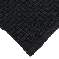 TENDANCE Tapis de bain microfibre (45 x 90 cm) Maille Noir Sale