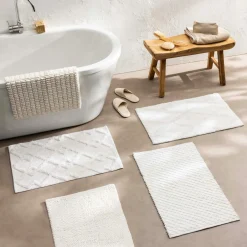 douceur d'intu017drieur Tapis de bain microfibre (50 x 80 cm) Yanis Blanc Discount