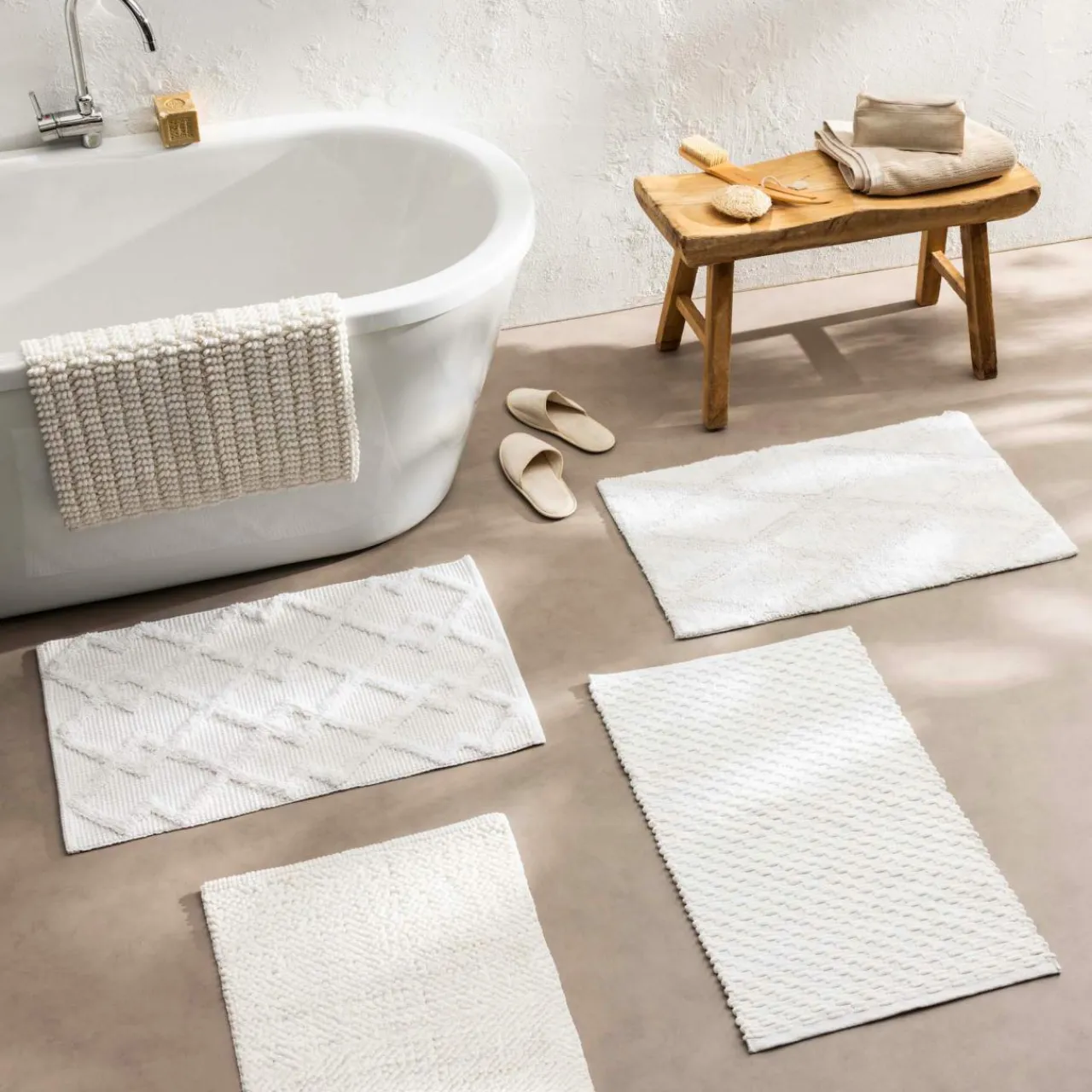 douceur d'intu017drieur Tapis de bain microfibre (50 x 80 cm) Yanis Blanc Discount