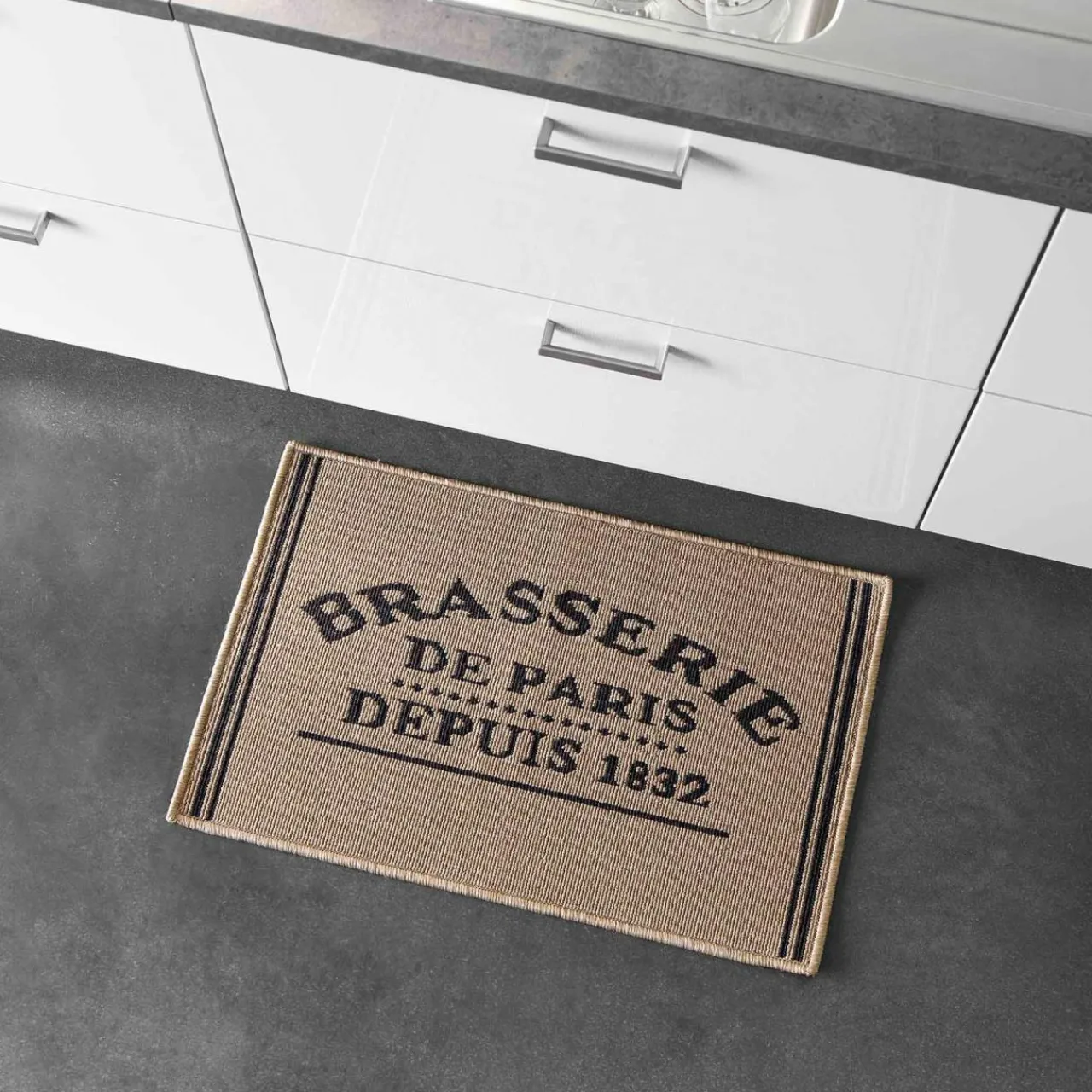 DOUCEUR D'INTERIEUR Tapis de cuisine (50 x 80 cm) Troquet Beige Outlet