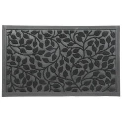 LUANCE Tapis d'entrée antidérapant (45 x 75 cm) Feuillage Noir Hot