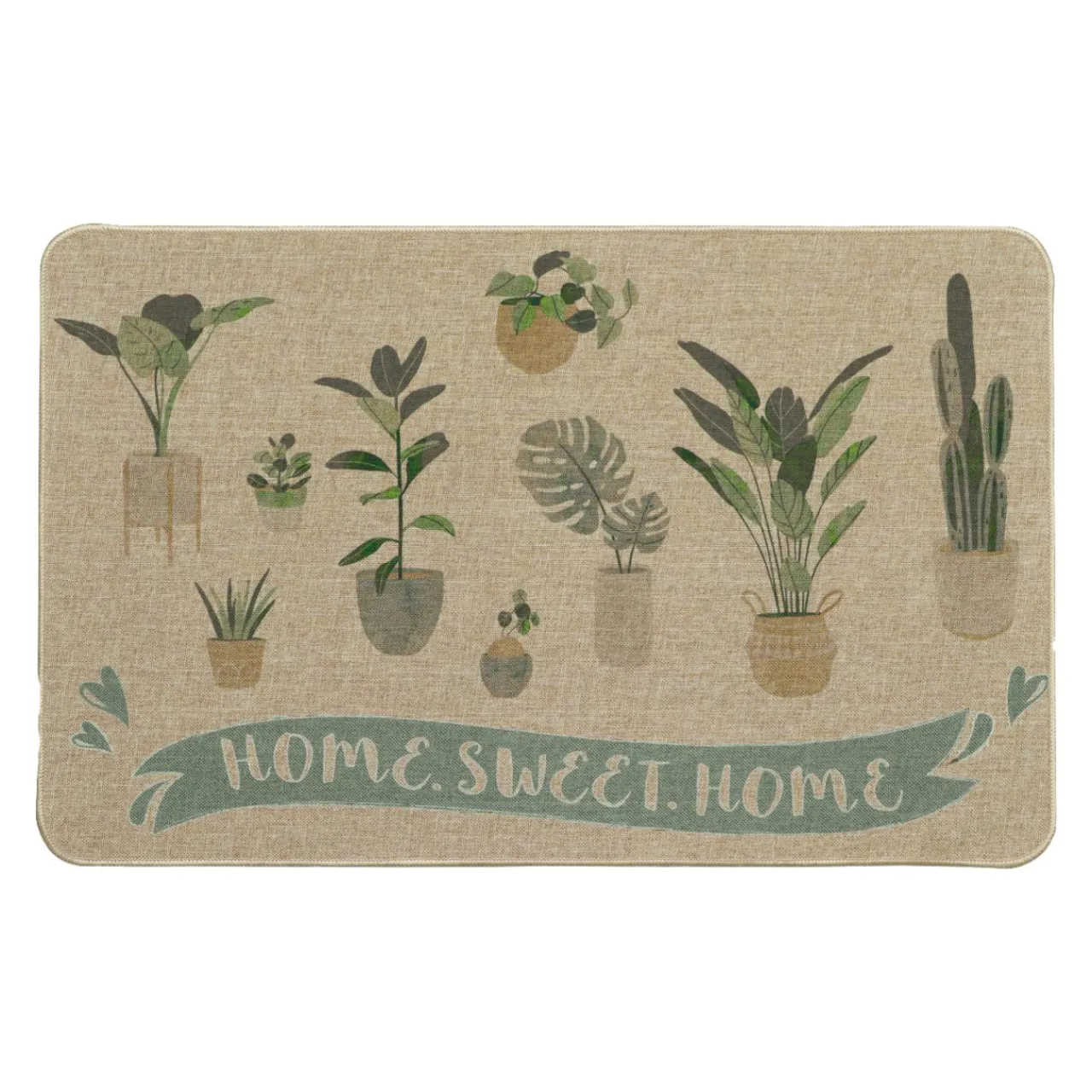 LUANCE Tapis d'entrée antidérapant (50 x 80 cm) Home Sweet Home Beige Best
