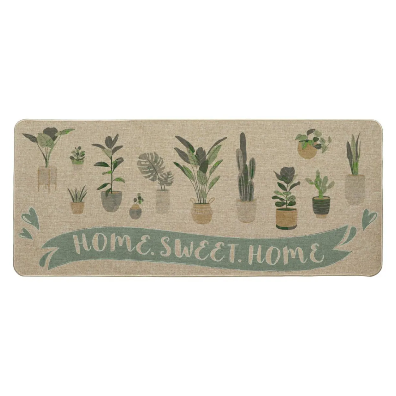 LUANCE Tapis d'entrée antidérapant (50 x 120 cm) Home Sweet Home Beige