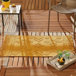 DOUCEUR D'INTERIEUR Tapis de salon coton (60 x 90 cm) Cilaos safran Jaune Discount