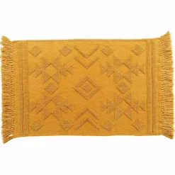 DOUCEUR D'INTERIEUR Tapis de salon coton (60 x 90 cm) Cilaos safran Jaune Discount
