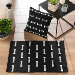 DOUCEUR D'INTERIEUR Tapis de salon coton (50 x 80 cm) Juline Noir New