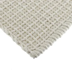TENDANCE Tapis de salon coton (50 x 90 cm) Mimetisme Blanc et Ivoire