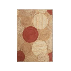 EMINZA Tapis de salon rectangulaire jute tissée main (160x230 cm) Tara Terracotta