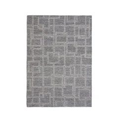 EMINZA Tapis de salon rectangulaire laine tuftée (140 x 200 cm) Yutoo Gris New