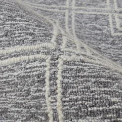 EMINZA Tapis de salon rectangulaire laine tuftée (160 x 230 cm) Yutoo Gris