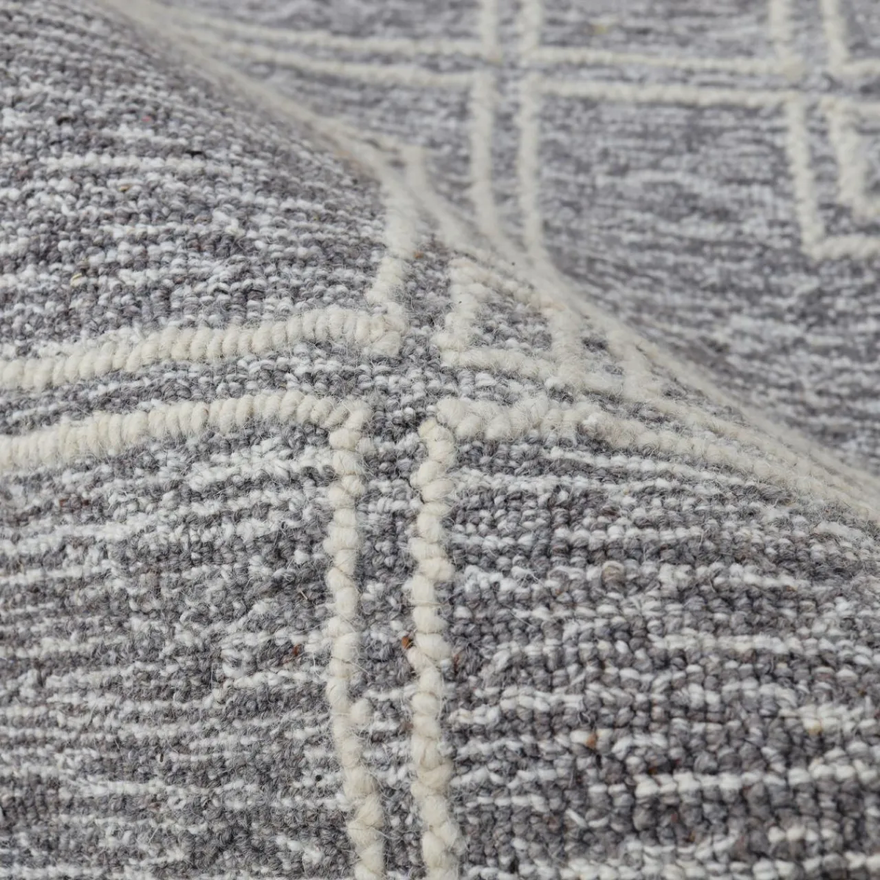 EMINZA Tapis de salon rectangulaire laine tuftée (160 x 230 cm) Yutoo Gris