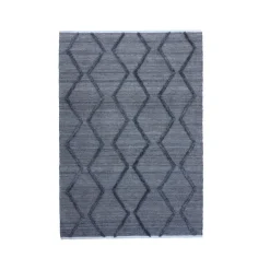 EMINZA Tapis de salon rectangulaire matière recyclée tuftée (160 x 230 cm) Noori Gris Outlet